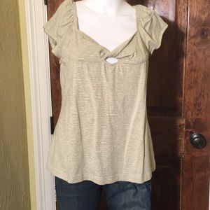 Ivy Jane grey and green stripe top